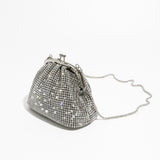 weiyinxing Diamonds Clip Shell Women Handbags Crytal Mesh Shoulder Crossbody Bags Glitter Rhinestone Evening Party Small Purse 2023