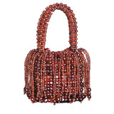 Weiyinxing Women Party Metal Crystal Handbags Ladies Evening Shoulder Bag Luxury Design Beaded Handbag Women's Fashion Messenger Bags 2023