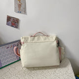 weiyinxing Women Simple Crossbody Bag Girls Cute Casual Satchel Shoulder Pouch Money Sweet Printed Canvas Diagonal Cross Schoolbag