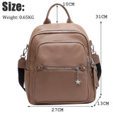 weiyinxing Backpack for Women Teenage Retro PU Leather High Quality College School Bags for Teenage Girls Students Shopping Travel