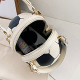 Weiyinxing Fashion Women Ball Bag Soft PU Leather Round Crossbody Thick Chain Hand Bags And Purses Female Basketball Bag Woven Bag