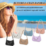 Weiyinxing Women PU Leather Small Shoulder Underarm Bag Ladies Vintage Butterfly Chain Pure Color Zipper Mini Purse Handbag