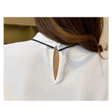 Weiyinxing Women White Blouse Short Sleeve Blouse Women O-Neck Chiffon Blouse Shirt Tops Women Blusas Mujer De Moda 2023 Blouses F97