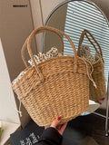 Weiyinxing Capacity 2023 New Fashion Shoulder Straw Woven Luxury Designer For Women Tote Bags Casual Beach Shopping Handbags Classics