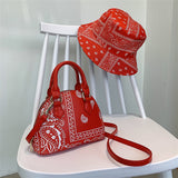 Weiyinxing PU Leather Women's Shell Bag Summer Cashew Flower Ladies Shoulder Crossbody Bag Female Set Small Top Handle Bags Handbags