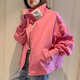 Weiyinxing Size Women's Outwear 2023 Windbreaker women Jackets Long Sleeve Harajuku Loose Basic Jacket Streetwear Bomber Jacket