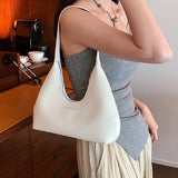 Weiyinxing Half Moon Shoulder Side Bags for Women Designer PU Leather Underarm Bag Top-handle Bags Brand Handbags and Purses Luxury