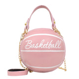 Weiyinxing Fashion Women Ball Bag Soft PU Leather Round Crossbody Thick Chain Hand Bags And Purses Female Basketball Bag Woven Bag