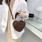 Weiyinxing 2023 Fashion Heart-shaped Lovely Shoulder Bags for Women PU Leather Female Crossbody Bags Vintage Casual Hand Bags