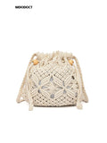 Weiyinxing Luxury Designer Brand Straw Woven Shoulder Crossbody Bucket Bag 2023 New Fashion Casual Summer Travel Beach Women Trendy