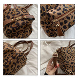 weiyinxing Luxury Designer Fashion Women Nylon Backpack Mini Soft Leopard Print Small Backpack Female Ladies Shoulder Bag Girls Purses