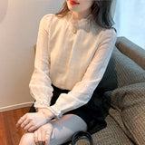 Weiyinxing Sleeve Blouse Women Blusas Mujer De Moda 2023 Apricot Chiffon Blouse Shirt Tops Women Blouses Camisas Blusa Feminina F515