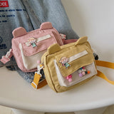 Weiyinxing New Crossbody Bag Cartoon Canvas Small Square Bag Student Girl Cute Girl Rabbit Ear Shoulder Bag