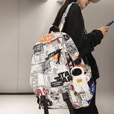 Weiyinxing Male Women Waterproof Nylon Cartoon College Backpack Girl Boy Printing Laptop Female Men Travel Book Lady School Bag New