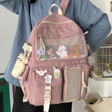weiyinxing Kawaii Nylon Women Backpack Fashion Waterproof Rucksack for Teen Girls School Bag Cute Student Bookbag Travel Mochila