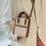 Weiyinxing Summer New Straw Shoulder Bag Square Fashion Handbags Designer Crossbody Bags For Women Small Top-handle Bag