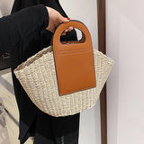 Weiyinxing Ladies Basket Shopper Bag Beach Straw Bag Summer Woven Travel Handbag For Women Luxury Design Underarm Shoulder Bags
