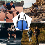 Weiyinxing Soccer Carrying Bag Portable Round Shaped Volleyball Storage Pouch Elastic Removable Shoulder Strap Hook for Outdoor Sports