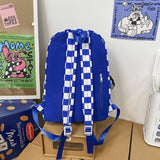 weiyinxing New Letter Printing Women Backpack Female Cool Nylon Travel Bag Fashion Plaid Portable Schoolbag College Girls Bookbag