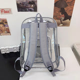 Weiyinxing Waterproof Transparent School Bag Girl Large Capacity Backpack Solid Clear Backpack Men Fashion Transparent Plastic Bag