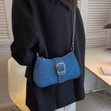 Weiyinxing New Ladies Denim Chain Shoulder Bag Fashion Trend Ladies Messenger Bag High Quality Net Red Casual Underarm Bag Women's Bag