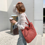 Weiyinxing Straw Women Shoulder Bags Wicker Woven Handbags Rattan Summer Beach Bag Large Capacity Tote Lady Big Purses Shopper New