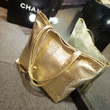 Weiyinxing Fashion Casual Women Shoulder Bags Silver Gold Black Crocodile Handbag PU Leather Female Big Tote Bag Ladies Hand Bags Sac