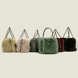 weiyinxing Soft Plush Women Handbags Luxury Faux Fur Chains Shoulder Crossbody Bags Fluffy Small Tote Female Purses 2023 Winter Bag