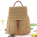 Weiyinxing Women's Straw Backpack Summer Boho Bohemian Hollow Shoulder Bag Hobo Crochet Women Travel Bags for Women Knitted Beach Backpack