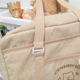 Weiyinxing Casual Bag for Women Shoulder Bags 2023 Corduroy Shopper JK Cartoon Embroidered Bear Letter Girls Handbags Student Tote Bag