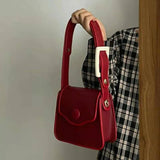 Weiyinxing Vintage Red Sac A Main Femme Fashion Solid Top Handle Bags New Arrival Korean Style Women Shoulder Bag Kawaii Bolso Mujer