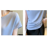 Weiyinxing Short Sleeve Women Blouse O-Neck Chiffon Blouse Shirt Tops Blouse Women Blusas Mujer De Moda 2023 Blouses Top Femme F107