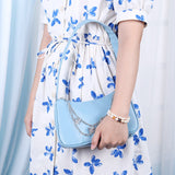 Weiyinxing Women PU Leather Small Shoulder Underarm Bag Ladies Vintage Butterfly Chain Pure Color Zipper Mini Purse Handbag