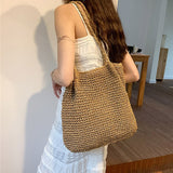 Weiyinxing Bucket Bags for Women Luxury Designer PU Leather Shoulder Bag New In 2023 Summer Small Handbag Fashion Straw Beach Bag