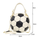 Weiyinxing Fashion Women Ball Bag Soft PU Leather Round Crossbody Thick Chain Hand Bags And Purses Female Basketball Bag Woven Bag