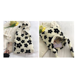 Weiyinxing Women's Girls Plush Handbag Mini Love Clutch Ladies Shoulder Underarm Bag Female Leopard Tote Purse Street Travel Bags