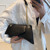 Weiyinxing Irregular Shape Women Shoulder Bags Brand Design Female Handbags and Purses High Quality PU Leather Solid Color Chain Bag