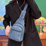 Weiyinxing Women Bags Chest Bag Vintage Chest Crossbody Bags Versatile Popular Chest Bag Casual Female Shoulder Messenger Bag High Quality