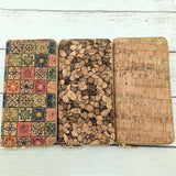 Weiyinxing Tile Pattern Print Natural Cork Wallet 2023 Wooden PU Leather Long Wallets Copper Zipper Card Holder Wholesale