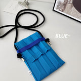 Weiyinxing Knitting Small Crossbody Bags Women Organ Pleated Mini Shoulder Messenger Bag Ladies Foldable Long Straps Phone Purse