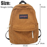 weiyinxing Corduroy Fashion Woman Backpack Schoolbag For Teenage Girls Men Harajuku Female Preppy Style Bag Student Lady Book BagPack