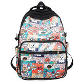 Weiyinxing Cartoon Printing Women Backpack Kawaii Waterproof Nylon Large Travel Bag Female Schoolbag For Girls Men Laptop Backpacks