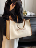 Weiyinxing Capacity Canvas Shoulder Tote Bags For Women Luxury Designer 2023 Casual Travel Shopping Work Fashion New PU Handbags