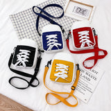 Weiyinxing Women Bag Canvas Bag Fashion Creative Personality Shoes Shape Shoulder Crossbody Bag Female Funny Handbag and Purses