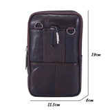 Weiyinxing Men Leather Waist Bag Large Capacity Belt Bag Brown Shoulder Bags Crossbody Bags Multi-layer Buckle Mobile Phone Bag Bum Pouch