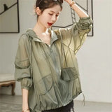 Weiyinxing Sunscreen Clothes Ice Silk Thin Women's Summer Jacket 2023 New Loose Breathable Light Sun-Protective Clothing Outside