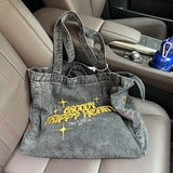 Weiyinxing Bags For Women Casual Denim Bags embroidery Female Shoulder Bag Pack Travel Zipper Handbag Tote Ladies Messenger Bag