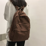 weiyinxing Casual Backpack Women Travel Bag Vintage High Capacity Solid Women's Backpack Girls Men Canvas Student Zipper School Bag