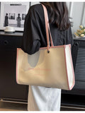 Weiyinxing Capacity Canvas Shoulder Tote Bags For Women Luxury Designer 2023 Casual Travel Shopping Work Fashion New PU Handbags