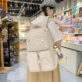 Weiyinxing New Waterproof Nylon Backpack Casual Big Capacity Woman Rucksack Multi-pocket College Student Book Bagpack Schoolbag